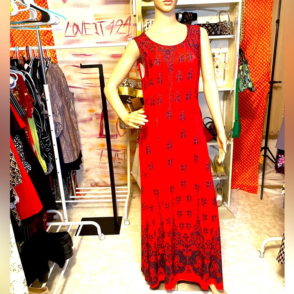 10085 red maxi with pockets size XL - Picture 3 of 4